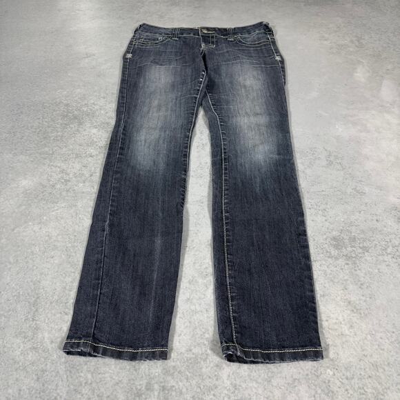 Maurices Dark Wash Skinny Jeans Distressed Faded Denim - Size: M - Picture 2 of 9